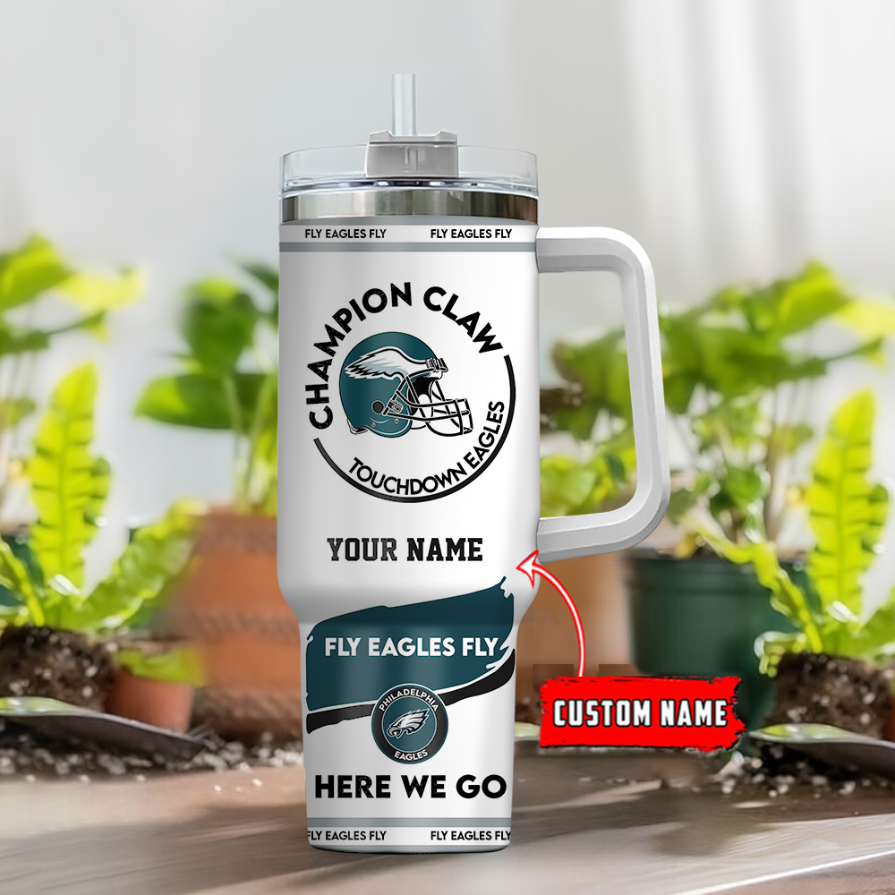 Customizable Eagles Fan Mug - Personalized Champion Claw Touchdown Design - Image 2