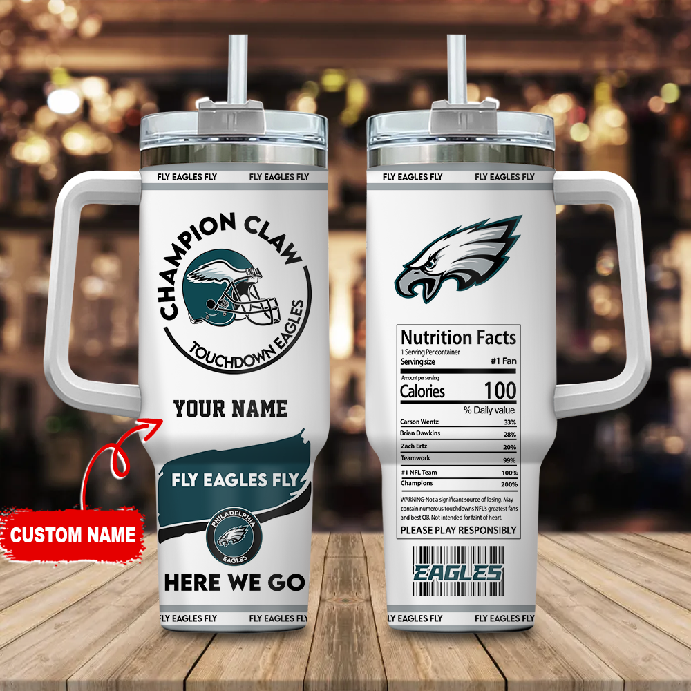 Customizable Eagles Fan Mug - Personalized Champion Claw Touchdown Design