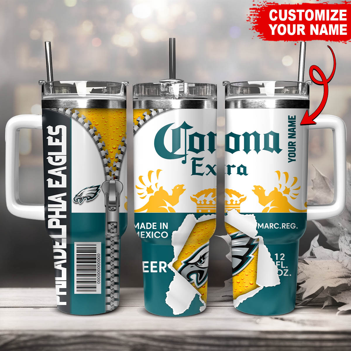 Personalized Beer Mug - Custom Name & Team Design Insulated Tumbler