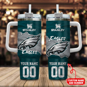 Customizable Eagles Tumbler with Handle - Show Your Team Spirit