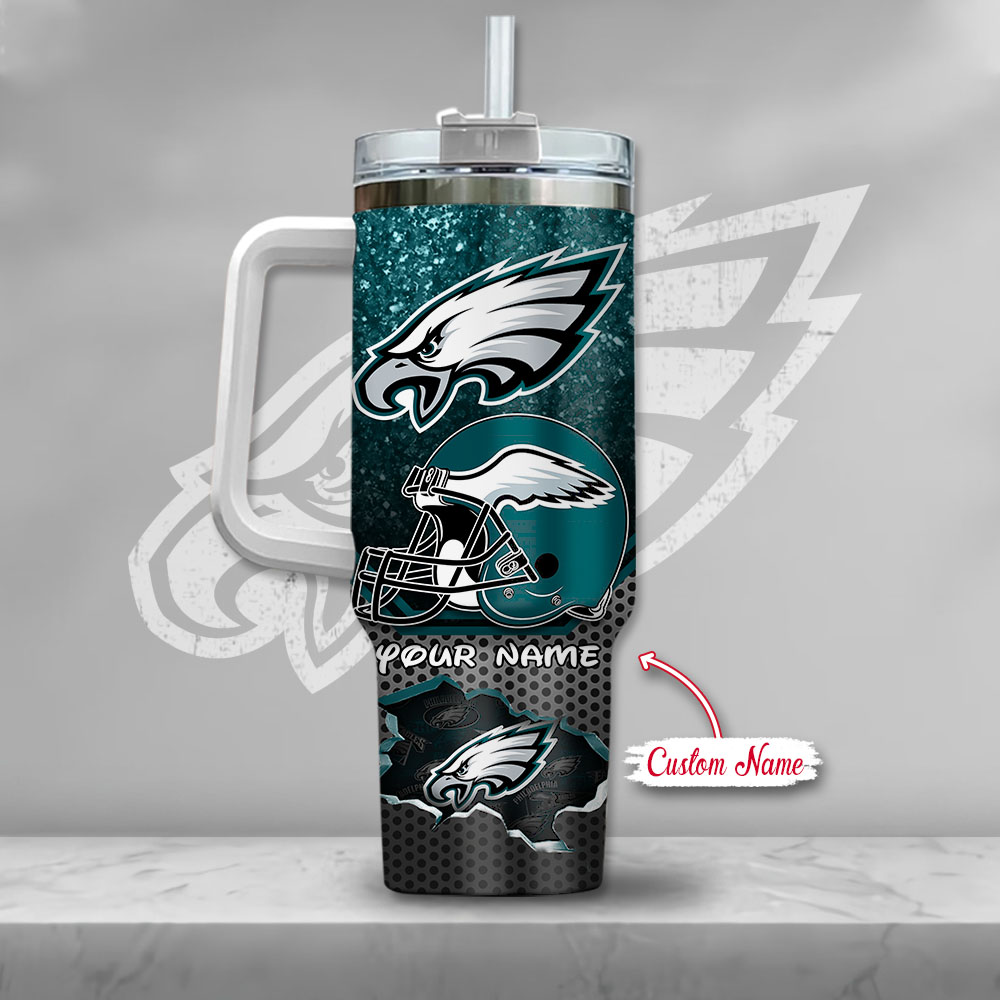 Custom Name Eagles Tumbler with Iconic Character Design - Perfect Gift for Fans! - Image 3