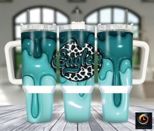Stylish 3D Eagles Tumbler - Perfect for Sports Fans & On-the-Go Hydration