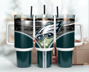 Stainless Steel Tumbler with Lid & Straw - Football Fan Gift