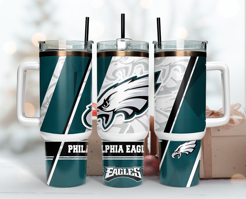 Philadelphia Eagles Stainless Steel Tumbler with Handle - Perfect Gift for NFL Fans