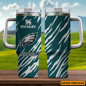 Personalized Stanley Tumbler with Handle - Custom Name & Sports Team Design