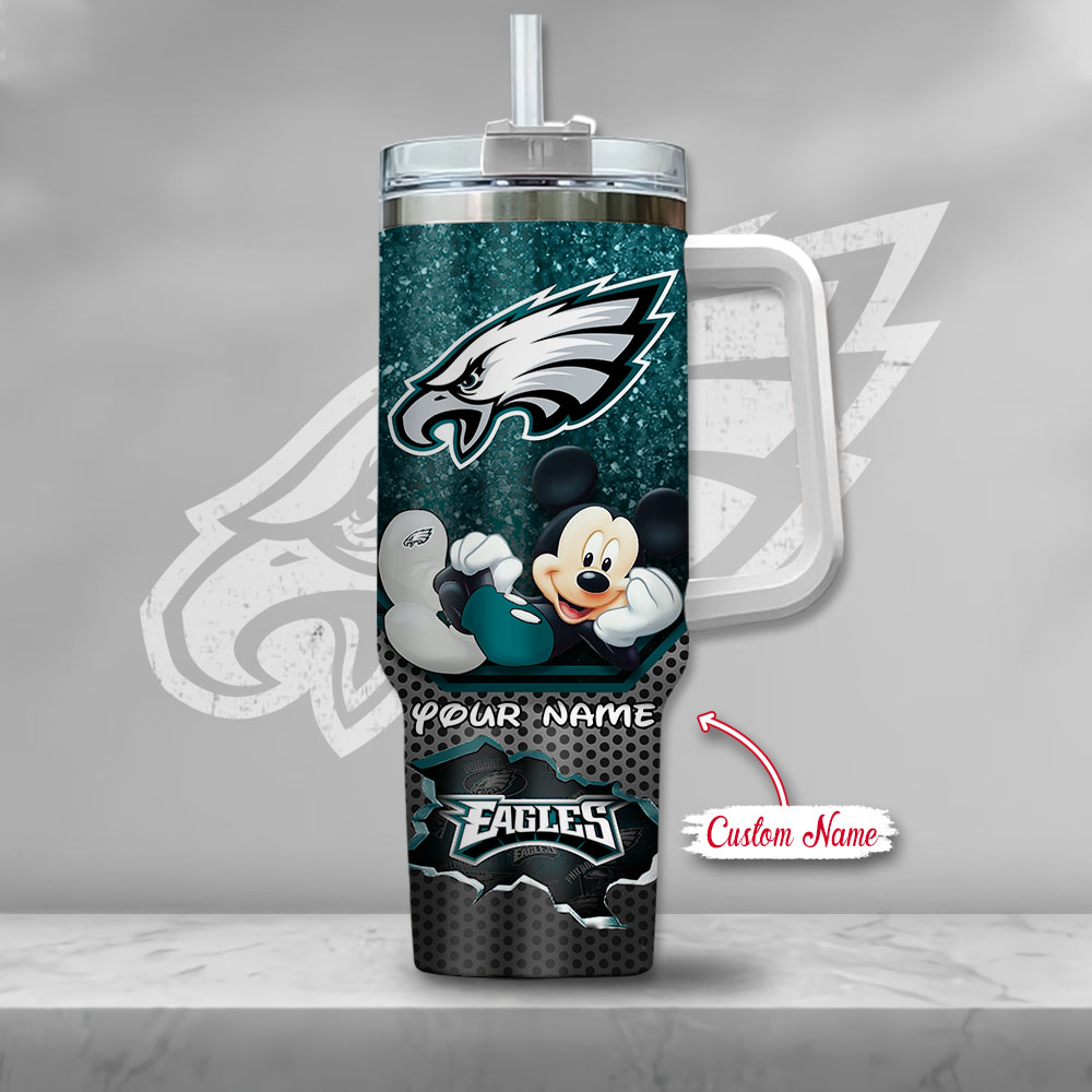 Custom Name Eagles Tumbler with Iconic Character Design - Perfect Gift for Fans! - Image 2