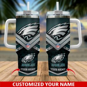 Personalized Eagles Fan Tumbler - Custom Name NFL Gift