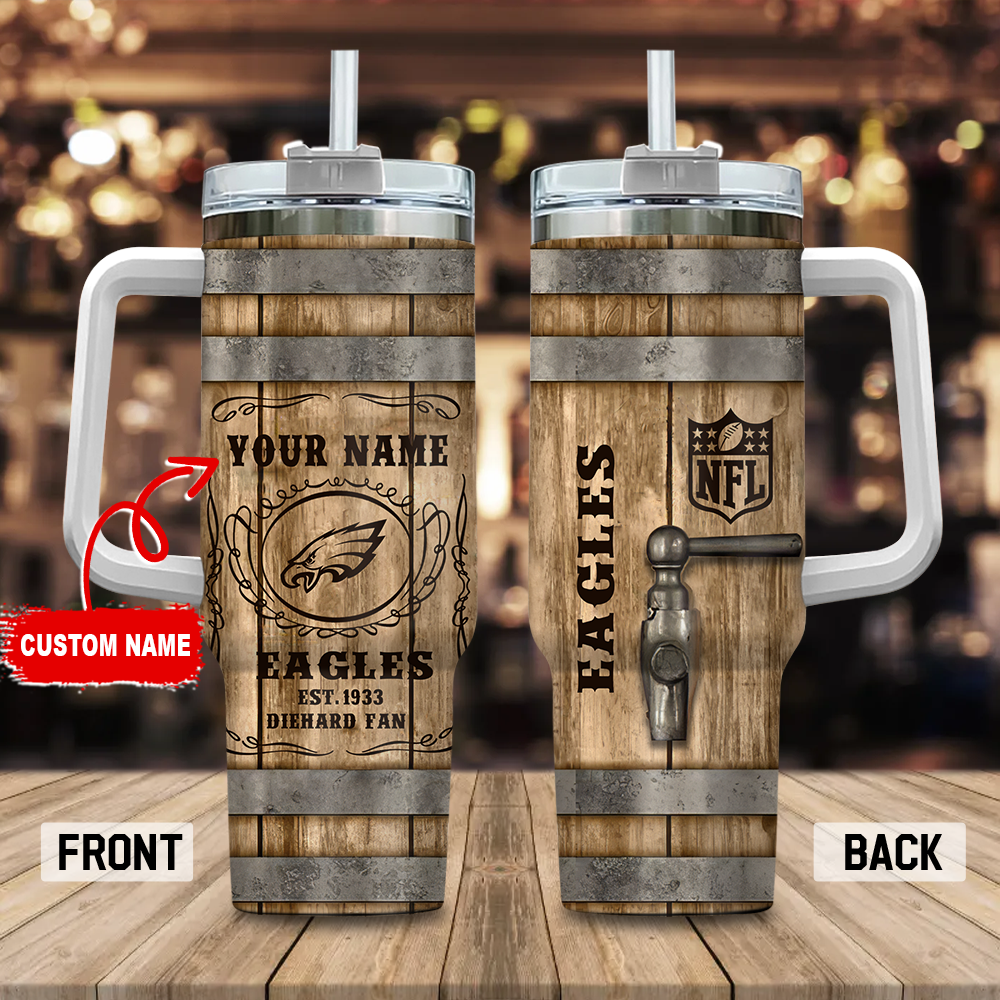 Customizable NFL Team Barrel Mug with Handle - Personalized with Your Name