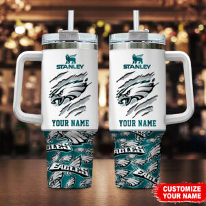 Personalized Stanley Tumbler - Custom Name & Eagles Design Mug