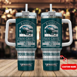 Personalized Eagles Fan Cave Tumbler - Custom Name Engraving