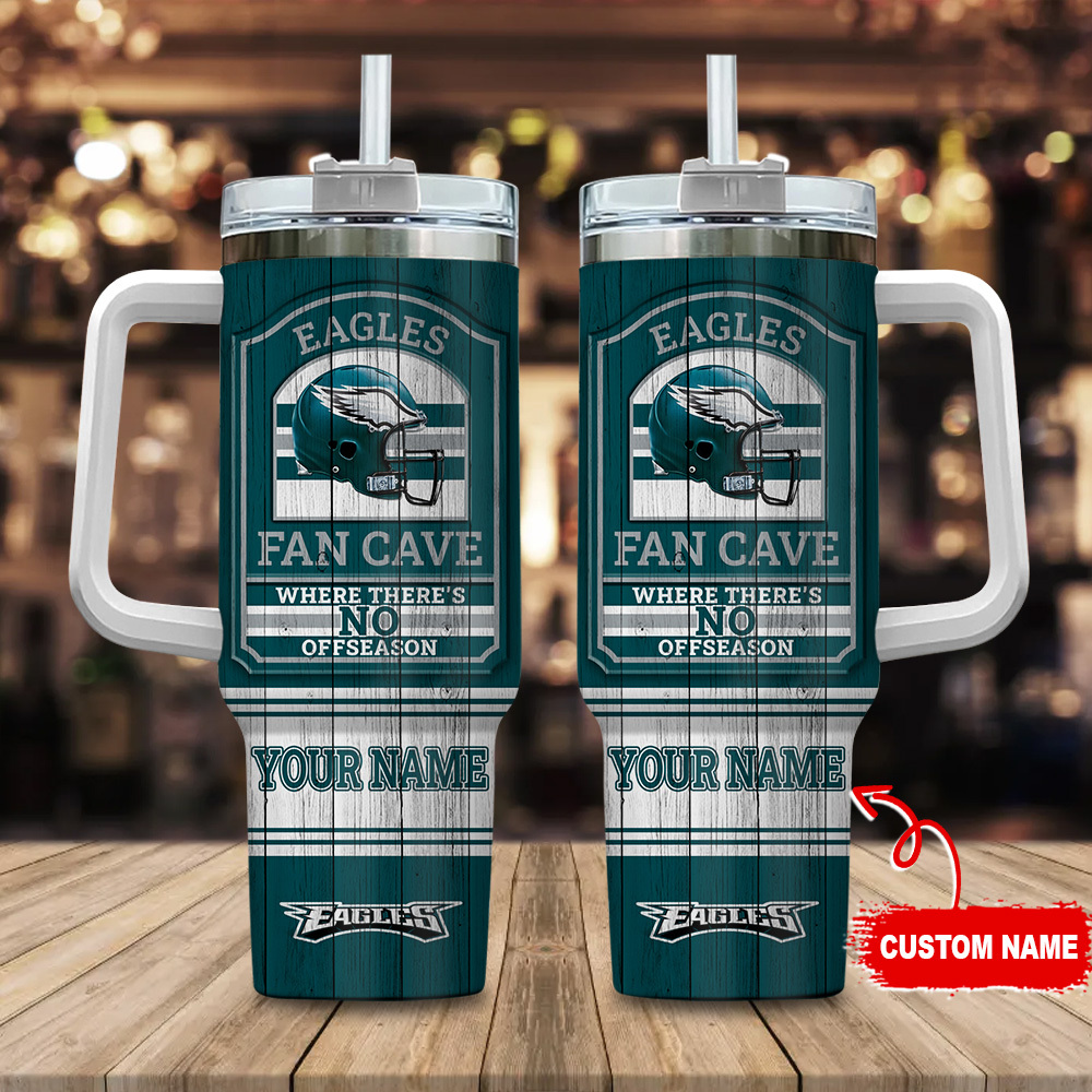 Personalized Eagles Fan Cave Tumbler - Custom Name Engraving
