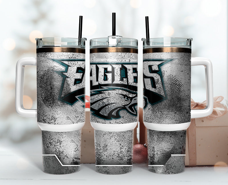 Premium Eagles Insulated Tumbler with Handle - Perfect Gift for Fans