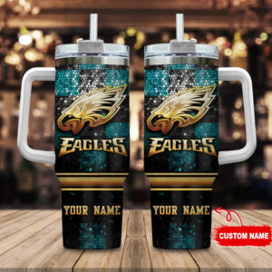 Custom Name Eagles Tumbler - Personalized Drinkware for Fans