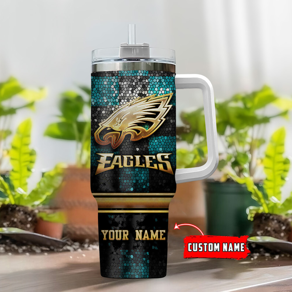 Custom Name Eagles Tumbler - Personalized Drinkware for Fans - Image 2