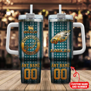 Custom NFL Team Tumbler with Handle - Personalize with Your Name & Number