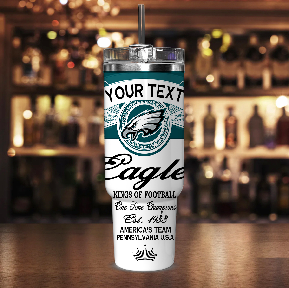 Customizable Football Team Tumbler - Personalized Drinkware for Fans - Image 2