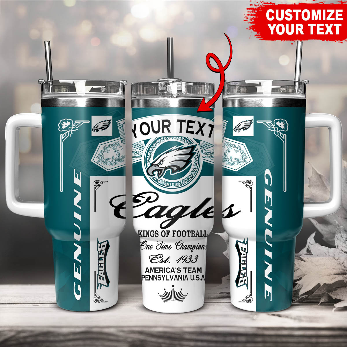 Customizable Football Team Tumbler - Personalized Drinkware for Fans