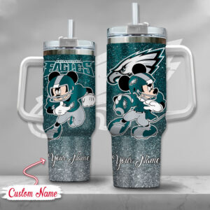 Custom Name Philadelphia Eagles Mickey Tumbler - Personalized Fan Gift