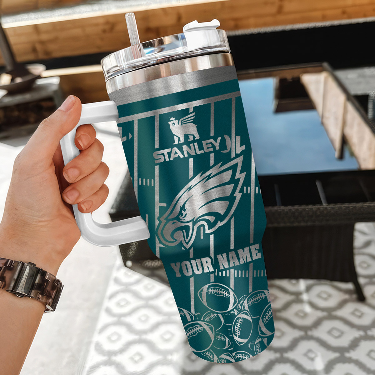 Customizable Stanley Sports Tumbler with Handle & Straw - Show Your Team Spirit! - Image 3