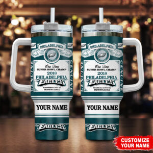 Personalized Philadelphia Eagles Super Bowl Champion Tumbler with Straw