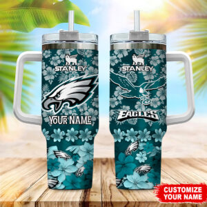 Customizable Eagles Tumbler with Handle - Personalized Drinkware for Fans