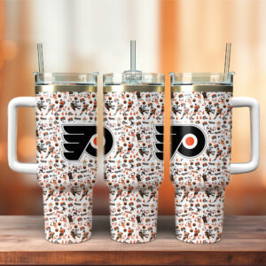 Philadelphia Flyers NHL Custom Stanley Quencher 40oz Stainless Steel Tumbler With Handle - Threewoofs