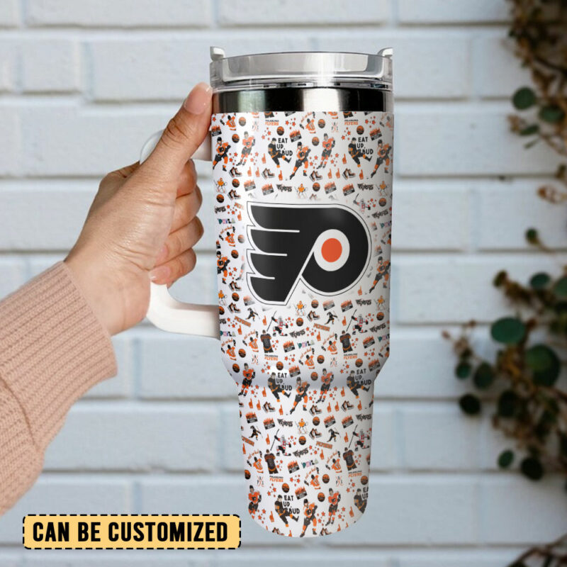 Philadelphia Flyers NHL Custom Stanley Quencher 40oz Stainless Steel Tumbler With Handle - Threewoofs - Image 3