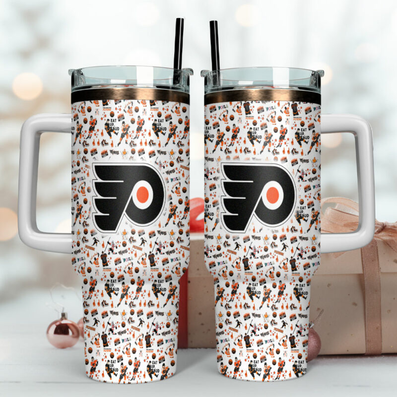 Philadelphia Flyers NHL Custom Stanley Quencher 40oz Stainless Steel Tumbler With Handle - Threewoofs - Image 4