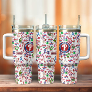 Philadelphia Phillies MLB Sports Custom Stanley Quencher 40oz Stainless Steel Tumbler With Handle - Threewoofs