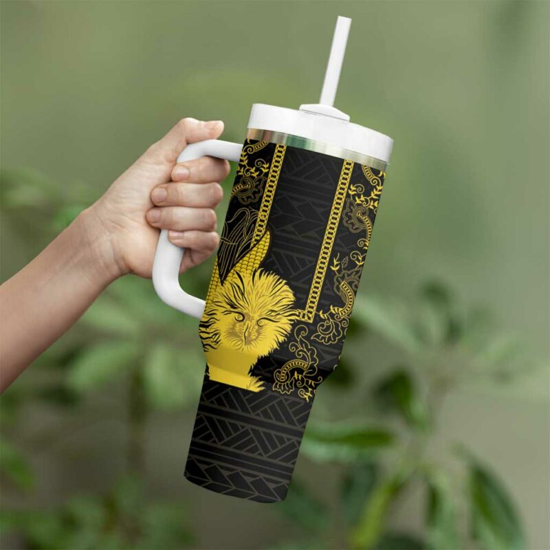Philippines Eagle Barong Filipino Eight Rayed Gold Sun Custom Stanley Quencher 40oz Stainless Steel Tumbler With Handle - Threewoofs - Image 3