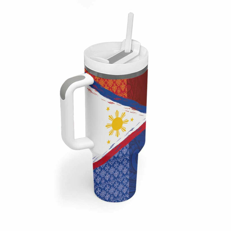 Philippines National Flag Day Custom Stanley Quencher 40oz Stainless Steel Tumbler With Handle - Threewoofs - Image 2