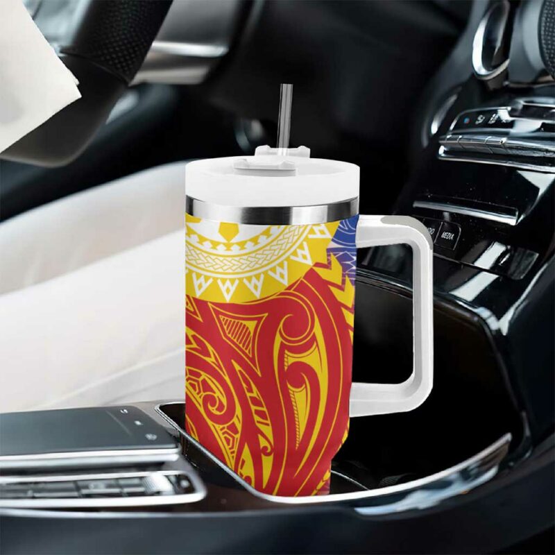 Philippines Pilipinas Polynesian Custom Stanley Quencher 40oz Stainless Steel Tumbler With Handle - Threewoofs - Image 8