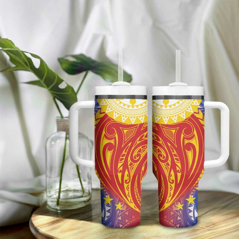 Philippines Pilipinas Polynesian Custom Stanley Quencher 40oz Stainless Steel Tumbler With Handle - Threewoofs - Image 9
