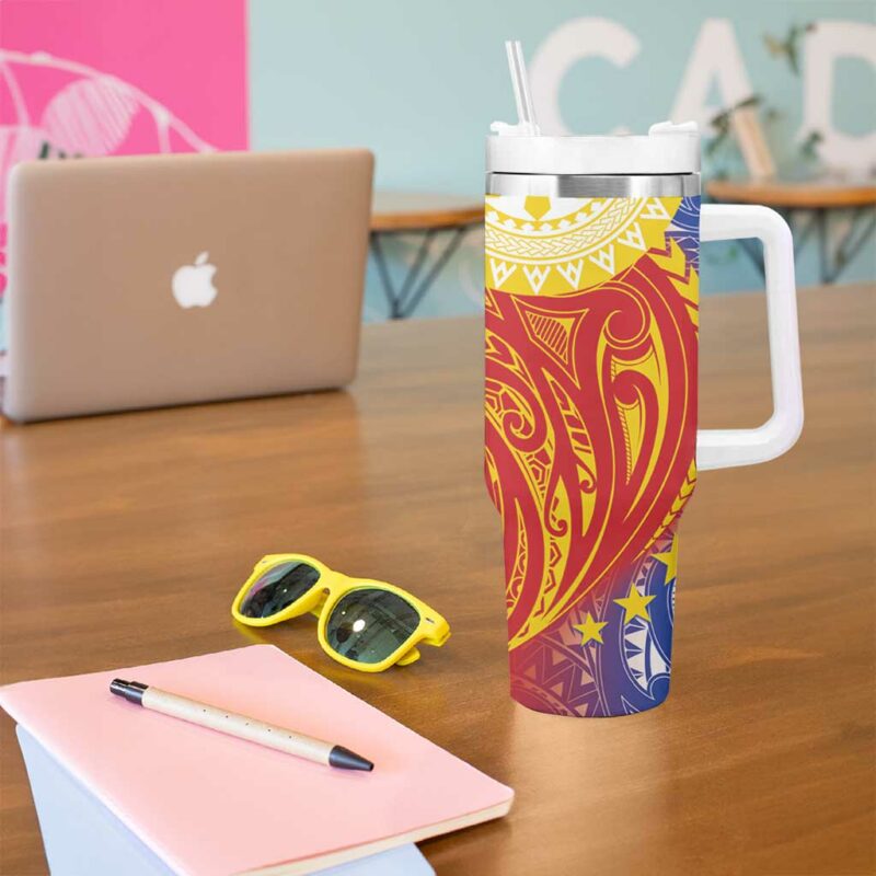 Philippines Pilipinas Polynesian Custom Stanley Quencher 40oz Stainless Steel Tumbler With Handle - Threewoofs - Image 5