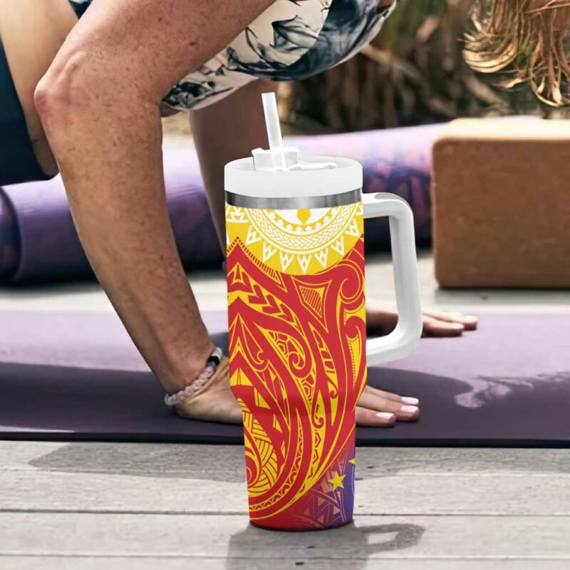 Philippines Pilipinas Polynesian Custom Stanley Quencher 40oz Stainless Steel Tumbler With Handle - Threewoofs - Image 6