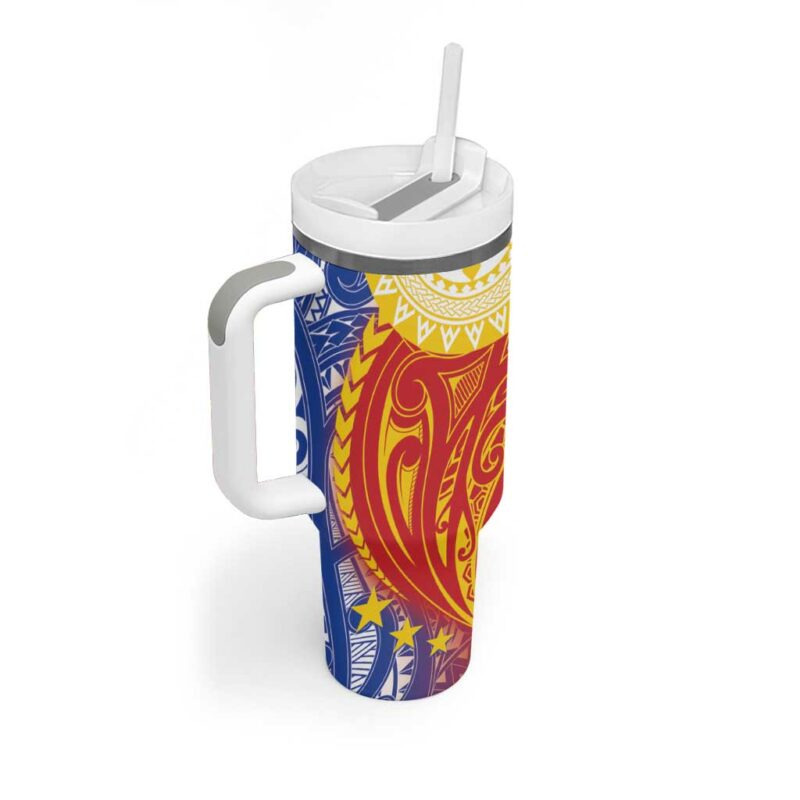 Philippines Pilipinas Polynesian Custom Stanley Quencher 40oz Stainless Steel Tumbler With Handle - Threewoofs - Image 2