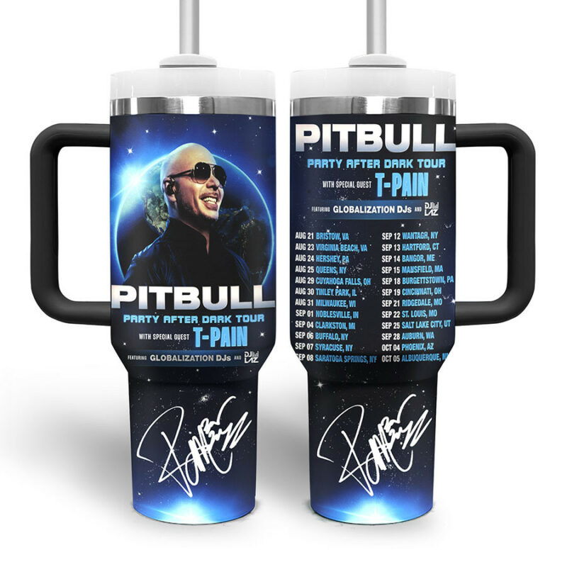 Pitbull Music Custom Stanley Quencher 40oz Stainless Steel Tumbler With Handle - Threewoofs - Image 3