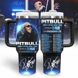 Pitbull Music Custom Stanley Quencher 40oz Stainless Steel Tumbler With Handle - Threewoofs