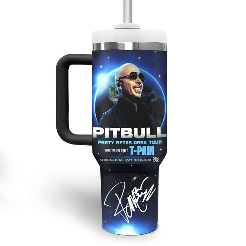 Pitbull Music Custom Stanley Quencher 40oz Stainless Steel Tumbler With Handle - Threewoofs - Image 4