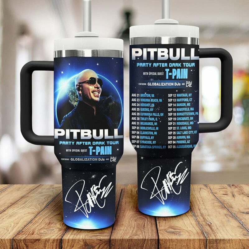 Pitbull Music Custom Stanley Quencher 40oz Stainless Steel Tumbler With Handle - Threewoofs - Image 2
