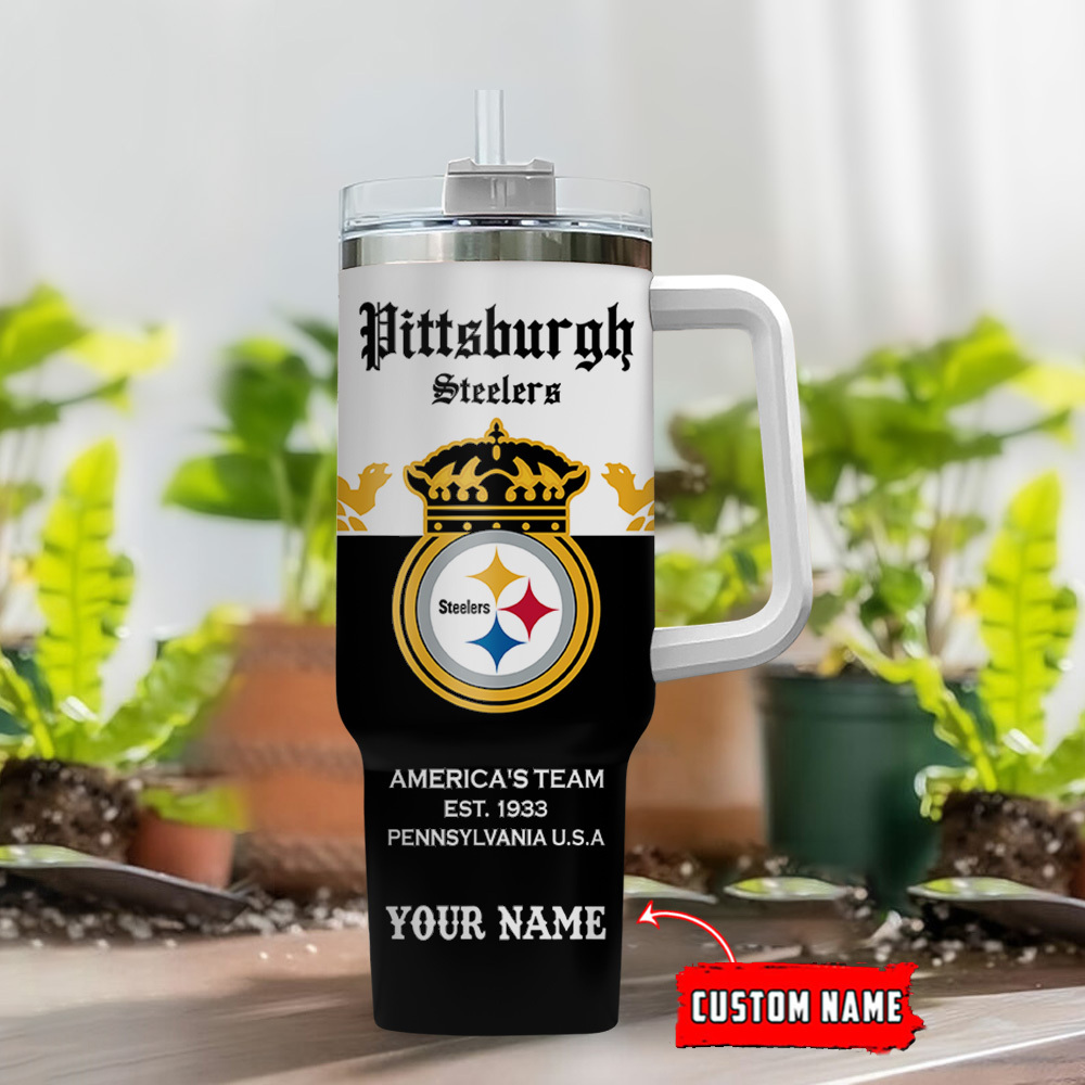Customizable Pittsburgh Football Tumbler with Handle - Show Your Team Spirit! - Image 2