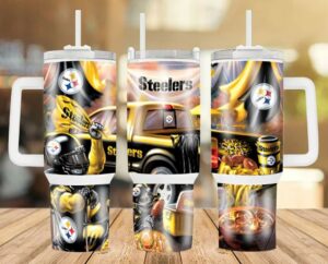 Steelers Fan Mug with Straw - Ultimate Game Day Companion