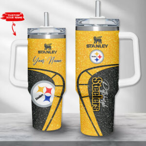 Customizable Stanley Steel Tumbler - Glitter Edition with Handle, Perfect Gift!