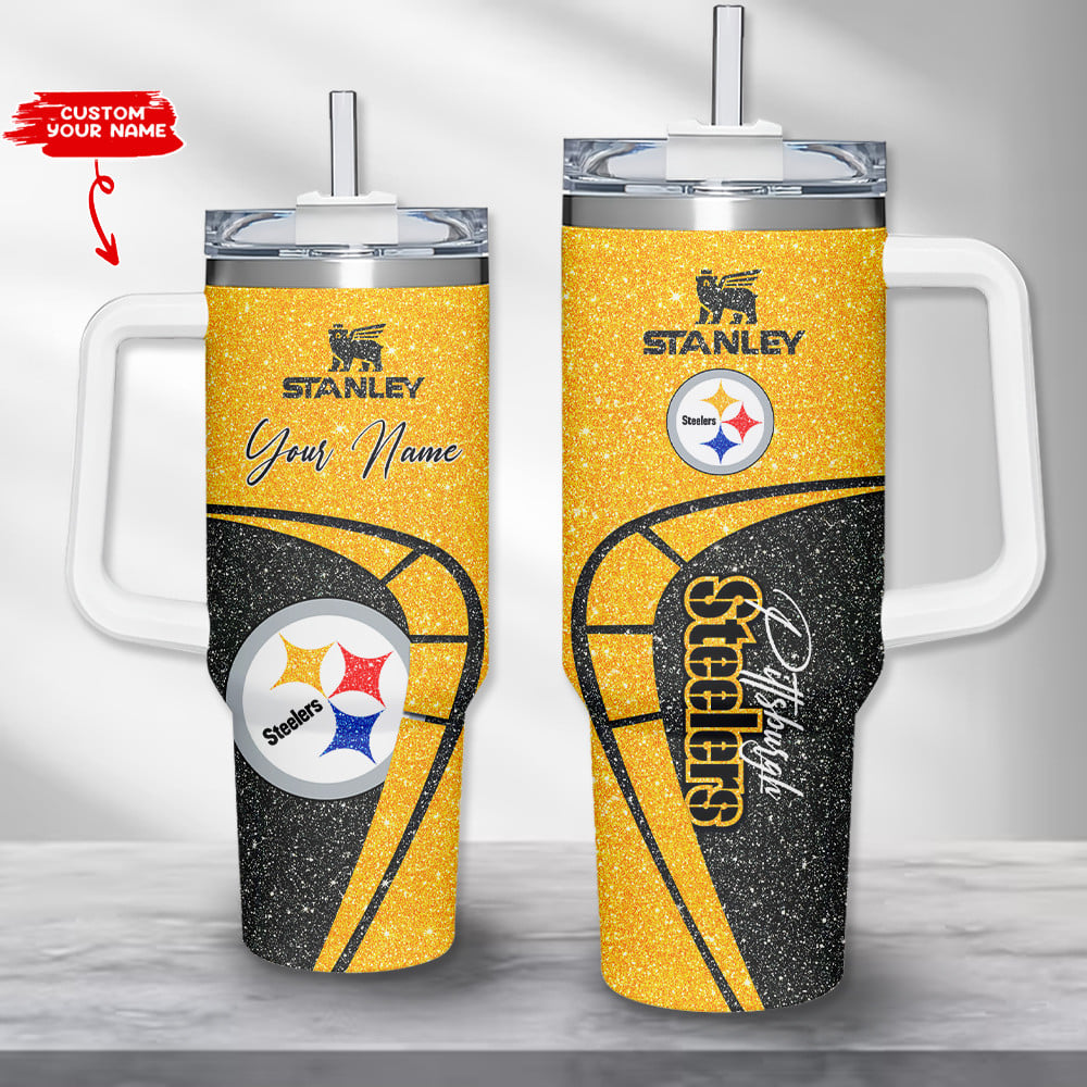 Customizable Stanley Steel Tumbler - Glitter Edition with Handle, Perfect Gift!