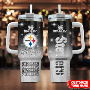 Customizable Steelers Stanley Tumbler with Handle - Personalized NFL Fan Gift