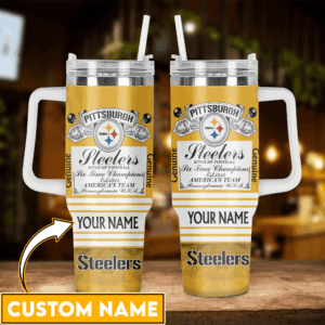 Custom Name Pittsburgh Football Team Tumbler - Personalized Gift for Fans