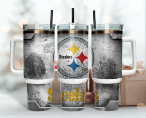 Steelers Fan Stainless Steel Travel Mug with Handle - Keep Drinks Hot or Cold