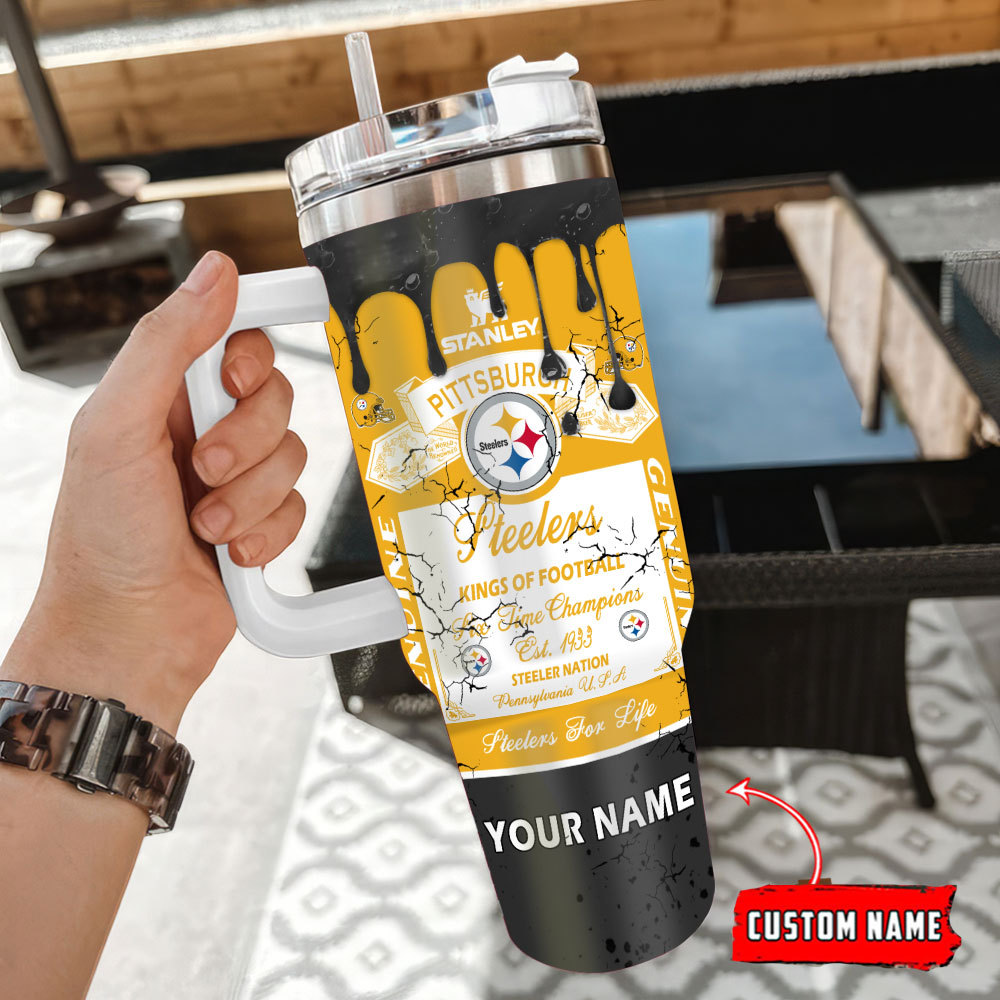 Custom Name Pittsburgh Football Team Tumbler - Perfect Gift for Fans - Image 3