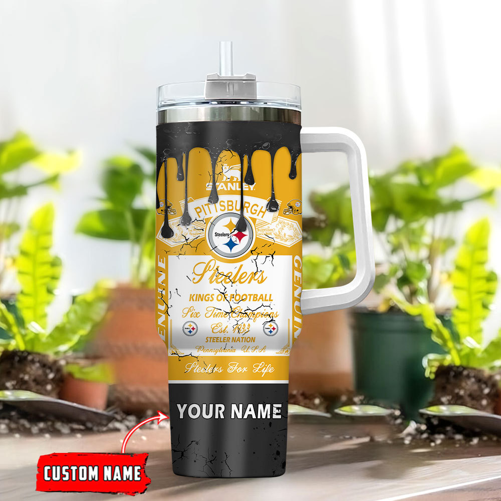 Custom Name Pittsburgh Football Team Tumbler - Perfect Gift for Fans - Image 2