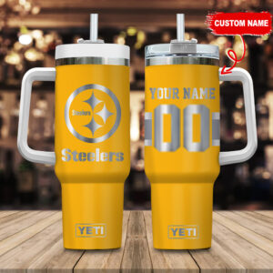 Customizable Steelers YETI Mug - Personalized Gift for Football Fans